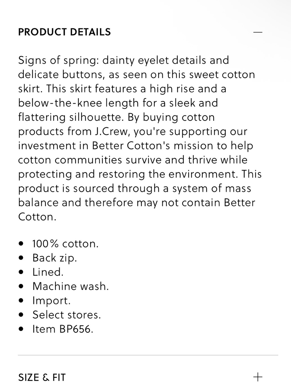 Button-front cotton eyelet pencil skirt - Picture 9 of 10